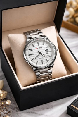 CURREN 8375 Black Stainless Steel Analog Watch For Men